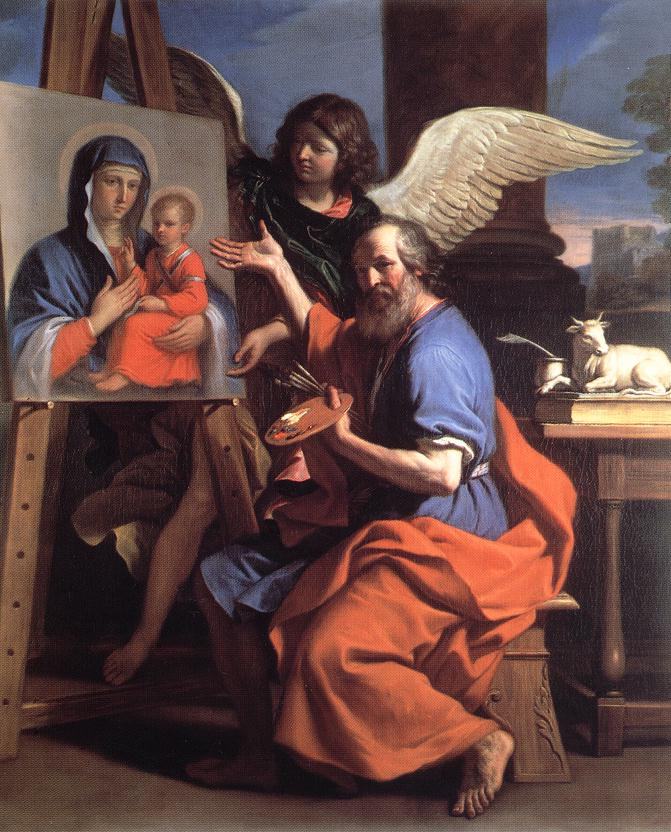 Guercino St Luke Displaying a Painting of the Virgin
